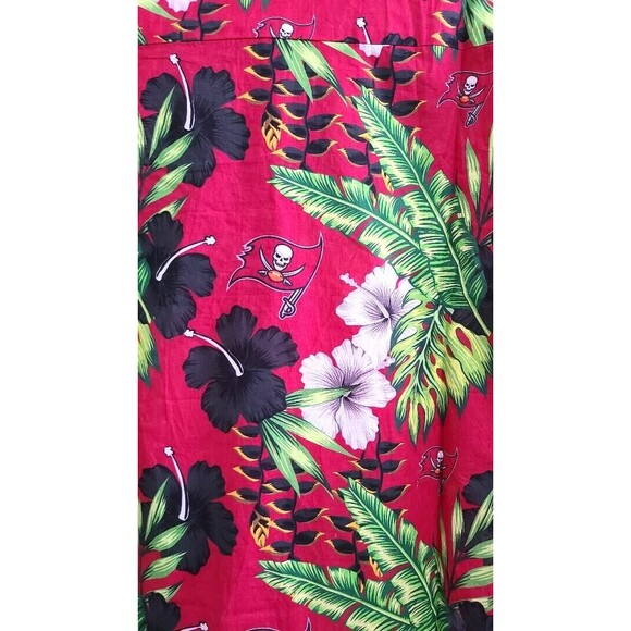 FOCO NFL Mens NFL Team Logo Floral Aloha Tropical Button Up Shirt Size 3XL - Picture 6 of 8